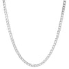 6MM Silver Classic Cuban Chain Necklace 20"24"30"