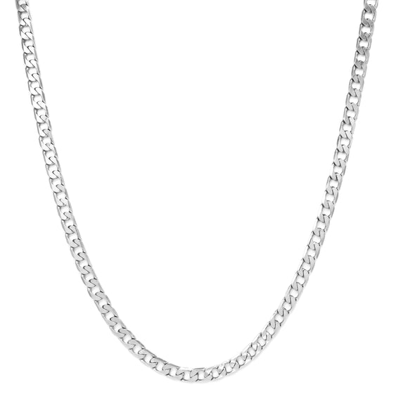 6MM Silver Classic Cuban Chain Necklace 20"24"30"