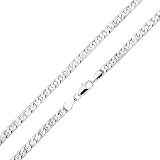 6MM Silver Classic Cuban Chain Necklace 20"24"30"