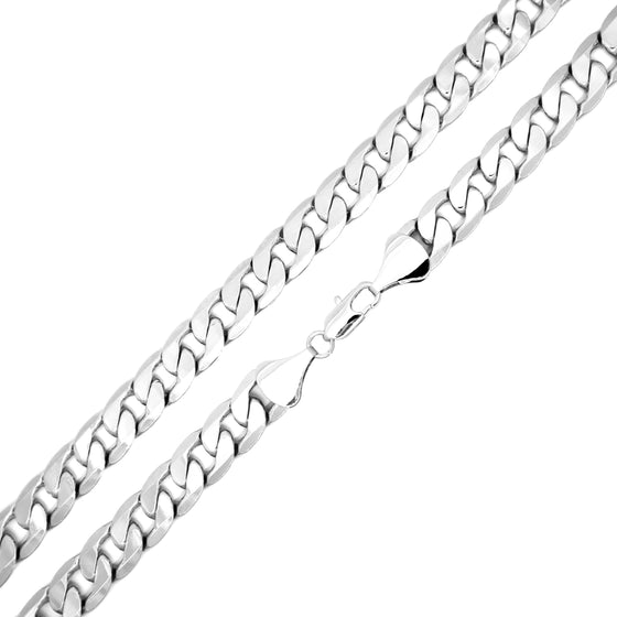 12MM Silver Classic Cuban Chain Necklace 20"24"30"36"