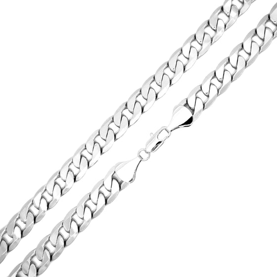 12MM Silver Classic Cuban Chain Necklace 20"24"30"36"