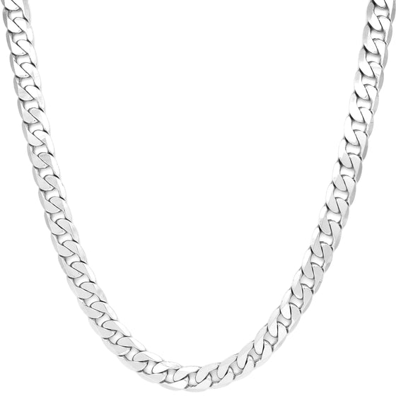 12MM Silver Classic Cuban Chain Necklace 20"24"30"36"