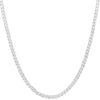 5MM Silver Double Sided Cuban Chain Necklace 20"24"