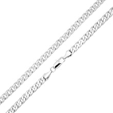  6MM Silver Double Sided Cuban Chain Necklace 20"24"