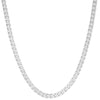 6MM Silver Double Sided Cuban Chain Necklace 20"24"