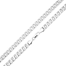  7MM Silver Double Sided Cuban Chain Necklace 20"24"