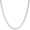 7MM Silver Double Sided Cuban Chain Necklace 20"24"