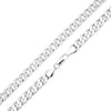 8MM Silver Double Sided Cuban Chain Necklace  20"24"