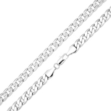  8MM Silver Double Sided Cuban Chain Necklace  20"24"