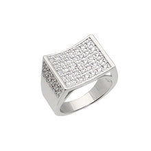  Men's Pave Cluster Ring in Rhodium Plated Size10-11