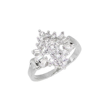  Women's Cubic zirconia Cluster Ring in Rhodium Plated Size7,8,9