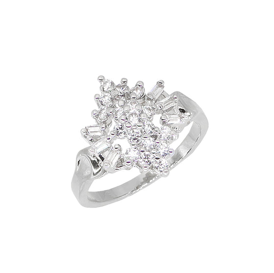 Women's Cubic zirconia Cluster Ring in Rhodium Plated Size7,8,9