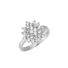  Women's Rhodium Cluster Statement Ring Size7,8,9