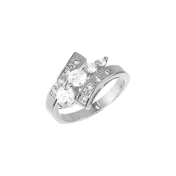 Women's Rhodium Cubic Zirconia Engagement Ring Size7,8,9