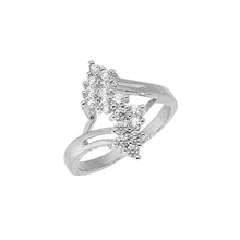  Women's Rhodium Plated CZ Swirl Cocktail Ring Size7,8,9