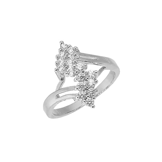 Women's Rhodium Plated CZ Swirl Cocktail Ring Size7,8,9