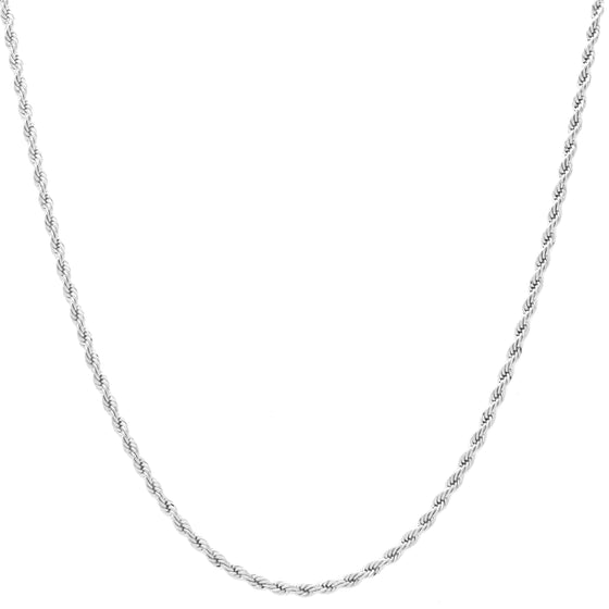 3MM Silver Classic Rope Chain Necklace 18"20"24"30"36"