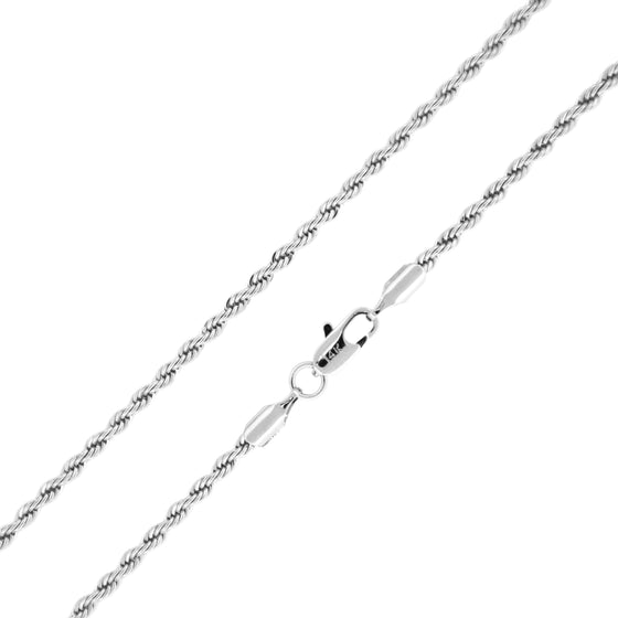 3MM Silver Classic Rope Chain Necklace 18"20"24"30"36"