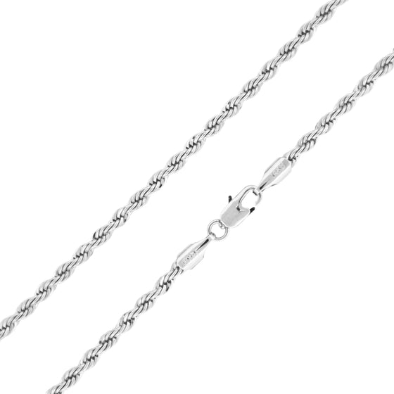 4MM Silver Classic Rope Chain Necklace 18"20"24"30"36"