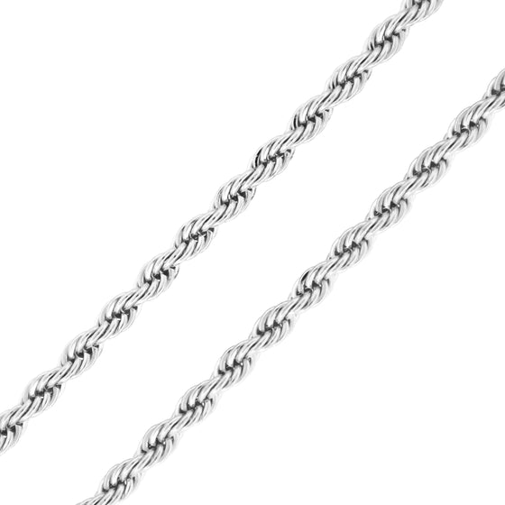 5MM Silver Classic Rope Chain Necklace 18"20"24"30"36"