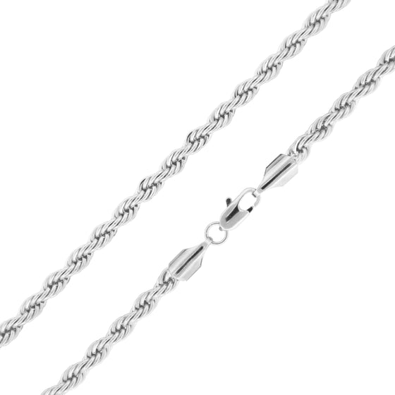 5MM Silver Classic Rope Chain Necklace 18"20"24"30"36"