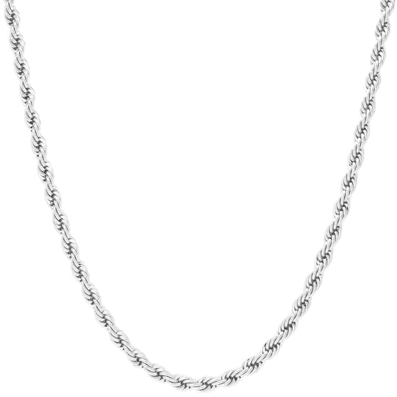5MM Silver Classic Rope Chain Necklace 18"20"24"30"36"