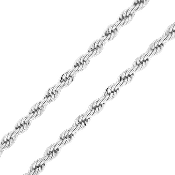 6MM Silver Classic Rope Chain Necklace 18"20"24"30"36"