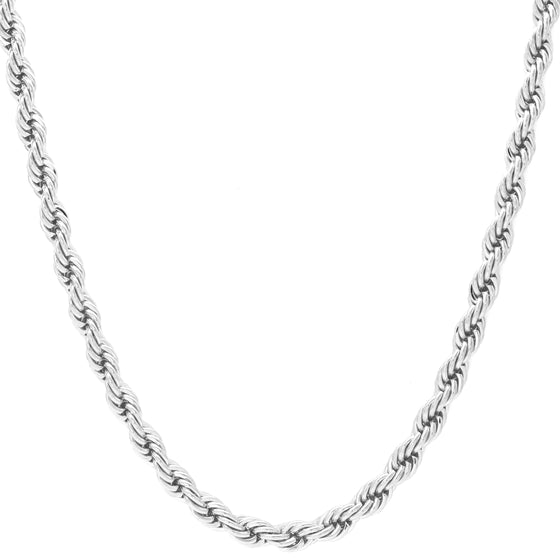 6MM Silver Classic Rope Chain Necklace 18"20"24"30"36"