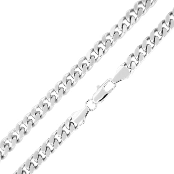8MM Silver Classic Curb Chain Necklace 24"30"36"