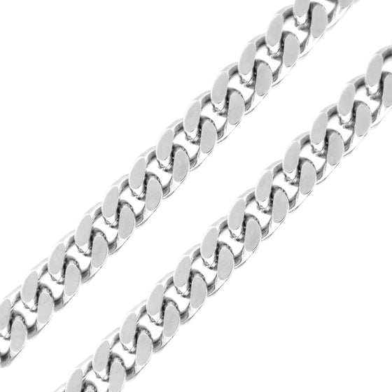 10MM Silver Classic Curb Chain Necklace 30"