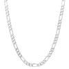 6MM Silver Classic Figaro Chain Necklace 20"24"