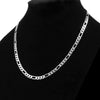 6MM Silver Classic Figaro Chain Necklace 20"24"