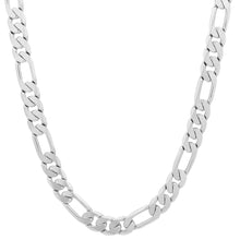 8MM Silver Classic Figaro Chain Necklace  20"24"