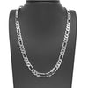 8MM Silver Classic Figaro Chain Necklace  20"24"