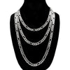 10MM Silver Classic Figaro Chain Necklace 20"24"30"36"