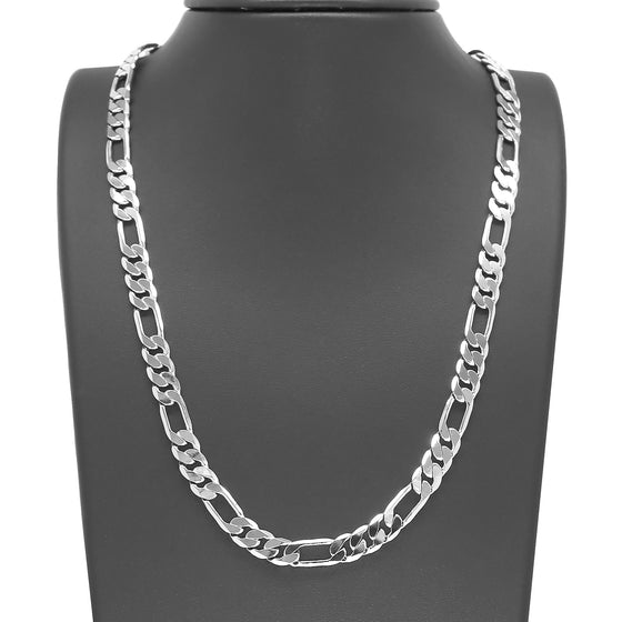 10MM Silver Classic Figaro Chain Necklace 20"24"30"36"