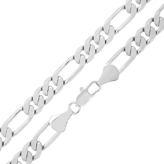 10MM Silver Classic Figaro Chain Necklace 20"24"30"36"