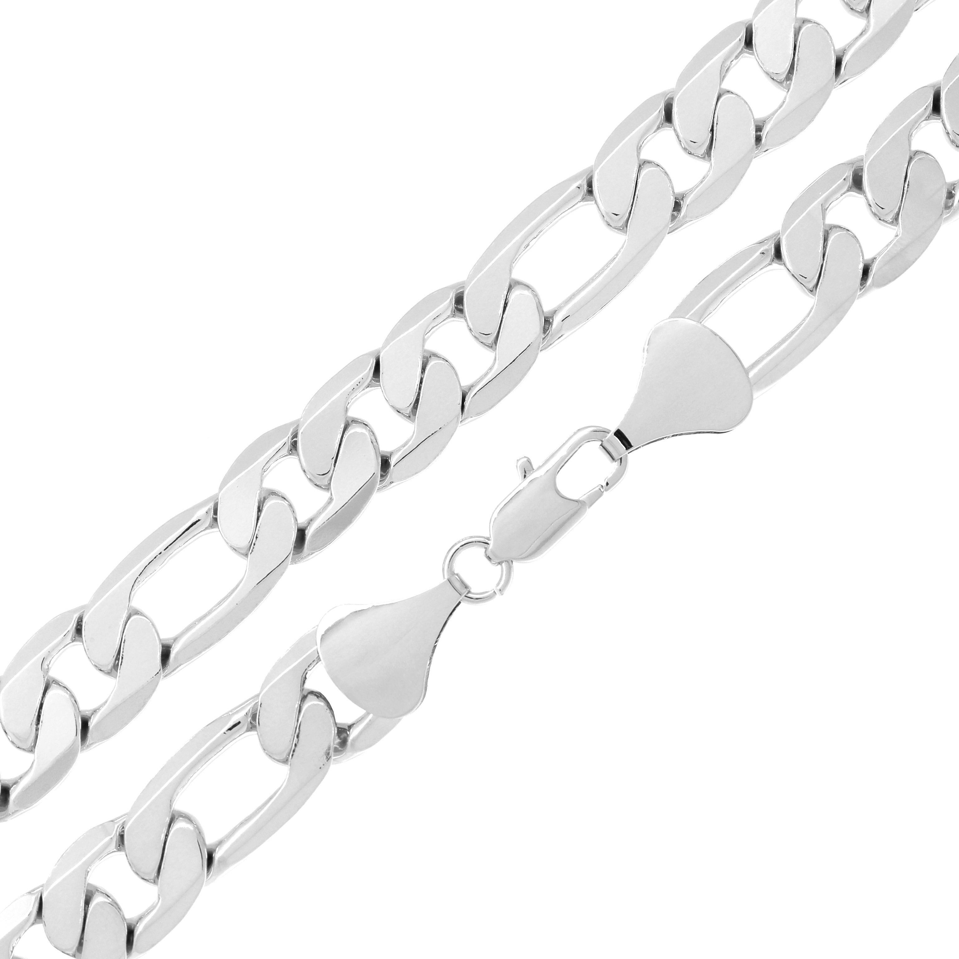 Original Icenblings 12mm silver Figaro chain necklace