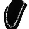 12MM Silver Classic Figaro Chain Necklace 20"24"30"36"