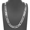12MM Silver Classic Figaro Chain Necklace 20"24"30"36"