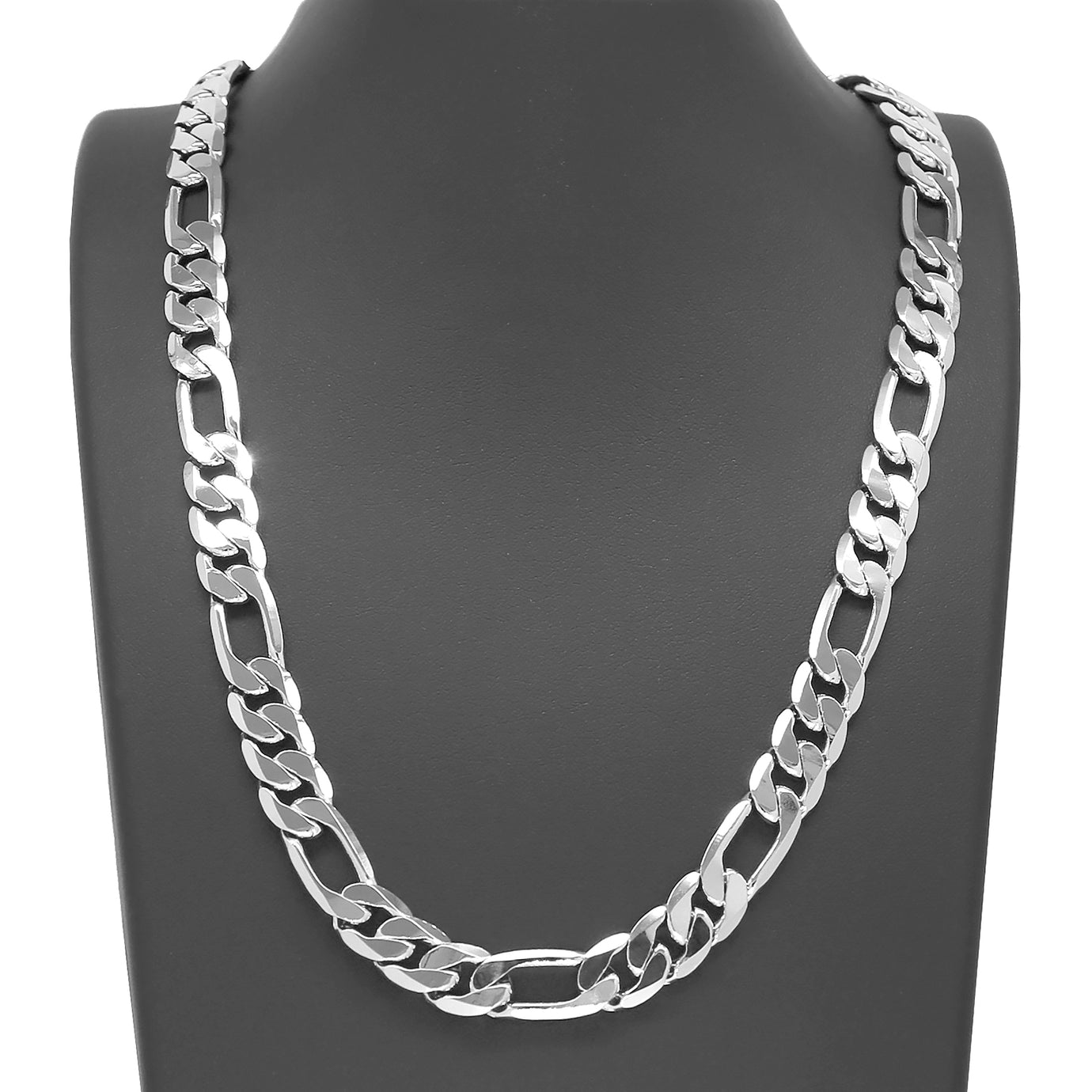 12MM Silver Classic Figaro Chain Necklace 20