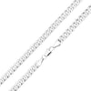 6MM Silver Concave Textured Cuban Chain Necklace 20"24"30"