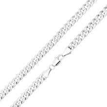  6MM Silver Concave Textured Cuban Chain Necklace 20"24"30"