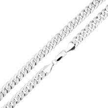  8MM Silver Hammer Textured Cuban Chain Necklace 24"