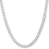 10MM Silver Hammer Textured Cuban Chain Necklace 24"