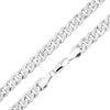 10MM Silver Concave Textured Cuban Chain Necklace 20"24"30"36"