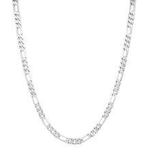  6MM Silver Concave Figaro Chain Necklace 20"24"