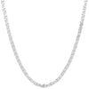 6MM Silver Classic Mariner Chain Necklace 20"24"