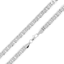  8MM Silver Classic Mariner Chain Necklace 20"24"