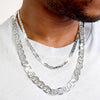 4MM Silver Classic Mariner Chain Necklace 20"24"